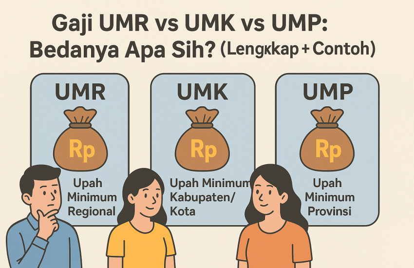 Gaji UMR vs UMK vs UMP - Infografis penjelasan lengkap gaji minimum di Indonesia